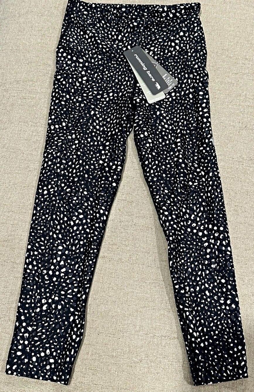 Running Bare Tight Fit Performance High Rise Spotted Ankle Leggings Size 8 NWT